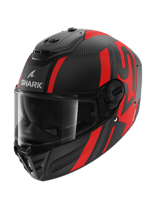 Image of Shark Spartan RS Carbon Shawn Mat Carbon Anthracite Red DAR Full Face Helmet Talla M
