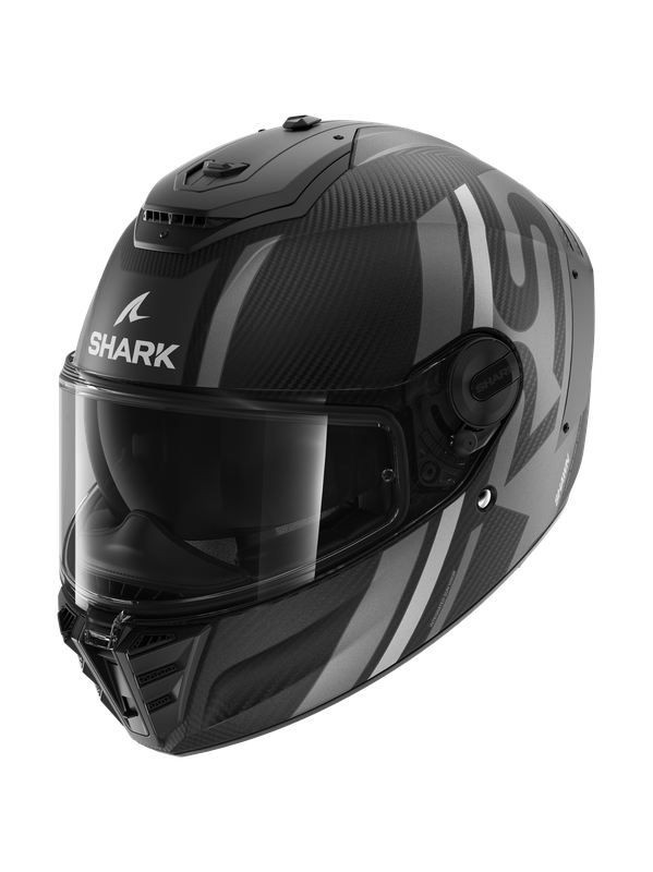 Image of Shark Spartan RS Carbon Shawn Mat Carbon Silver Anthracite DSA Full Face Helmet Talla S
