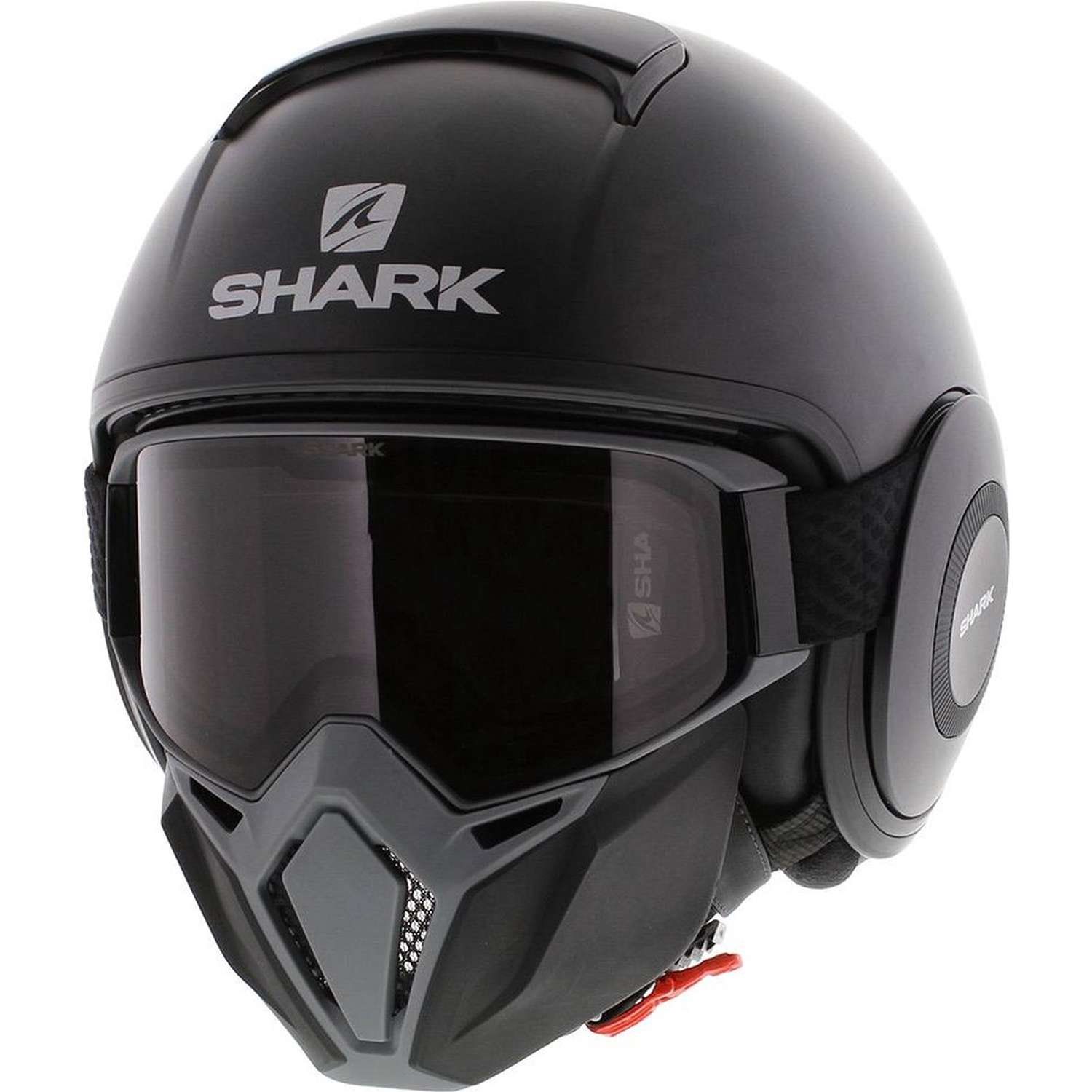 Image of Shark Street Drak Blank KMA Matt Black Jet Helmet Size S ID 3664836133454