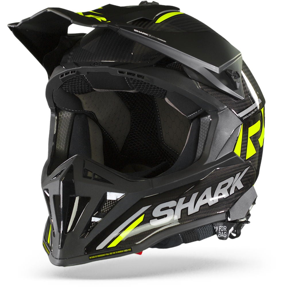 Image of Shark Varial RS Carbon Flair Carbon Jaune Carbon DYD Casque Cross Taille L