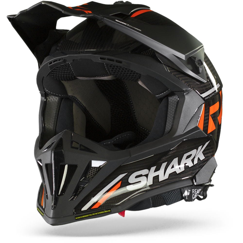 Image of Shark Varial RS Carbon Flair Carbon Orange Carbon DOD Offroad Helmet Size S ID 3664836597799