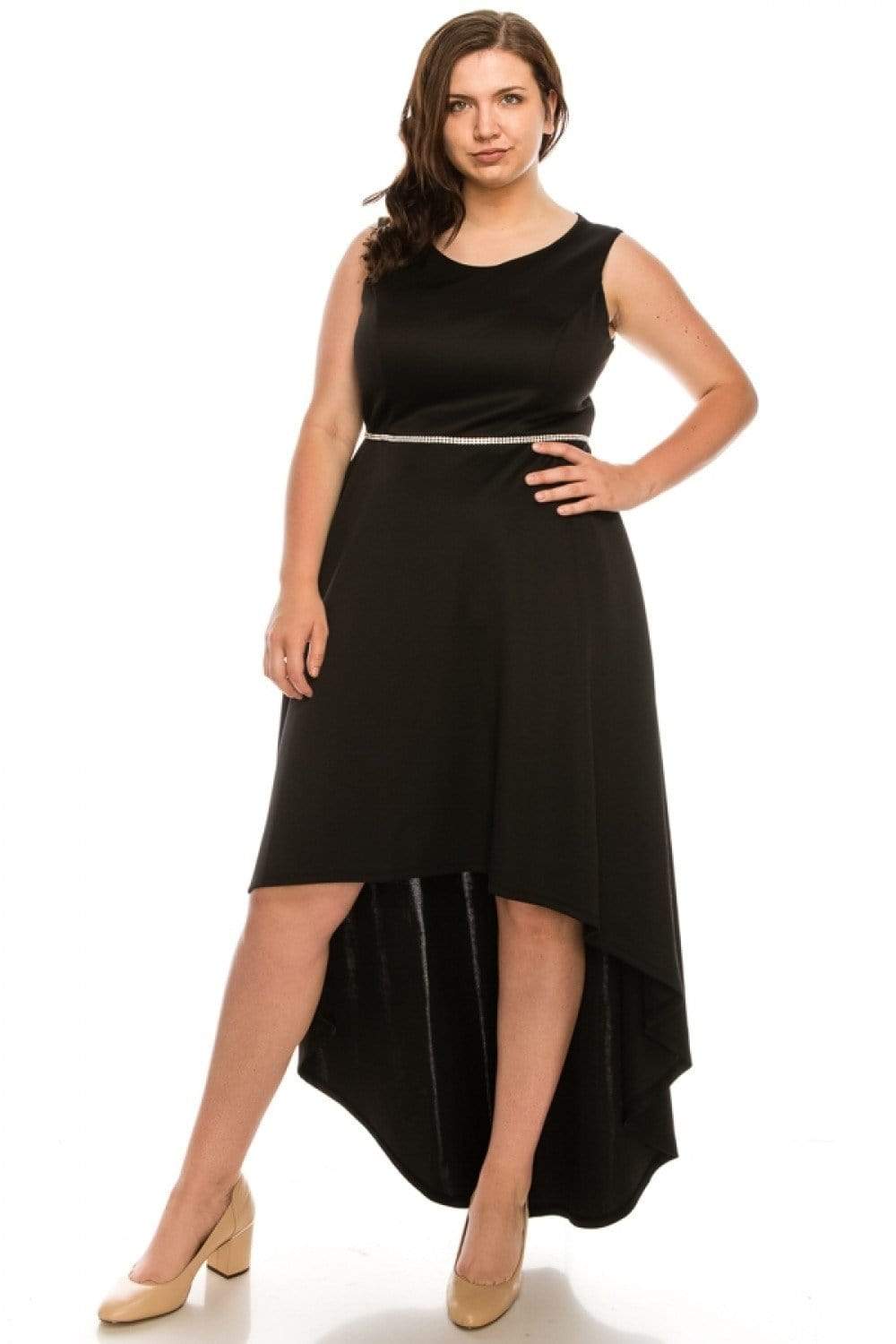 Image of Shelby Nites - N281 Sleeveless Scoop Neck High Low Dress