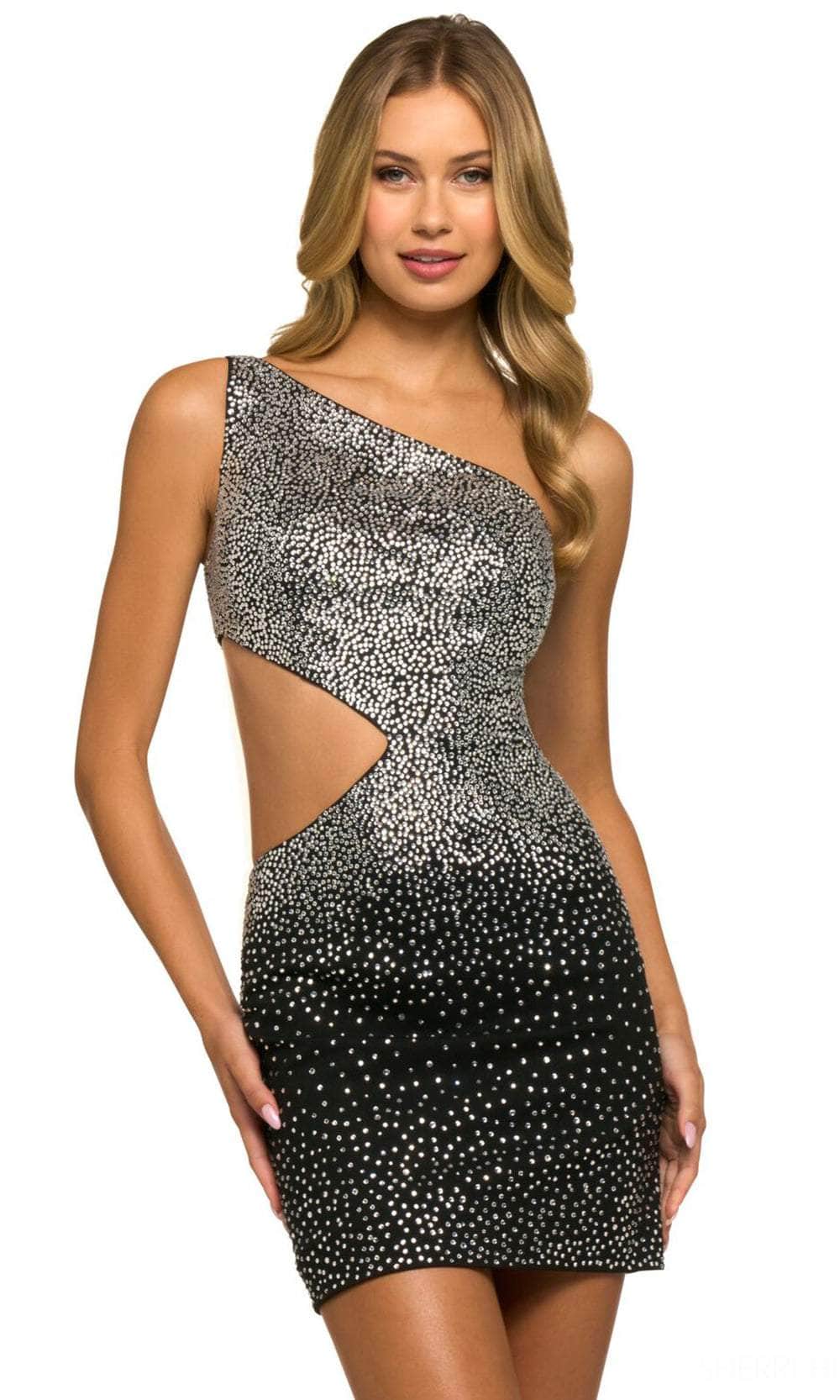 Image of Sherri Hill 55319 - One-Shoulder Beaded After Prom Dress