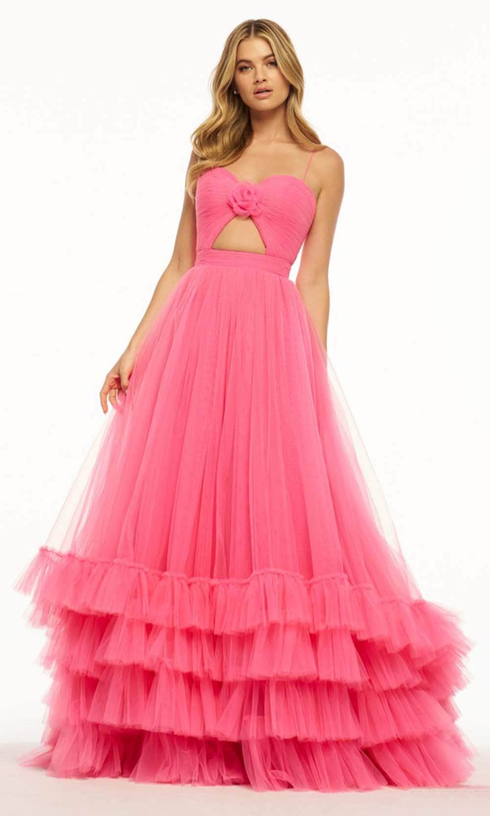 Image of Sherri Hill 55982 - Ruched Floral Accent Prom Dress