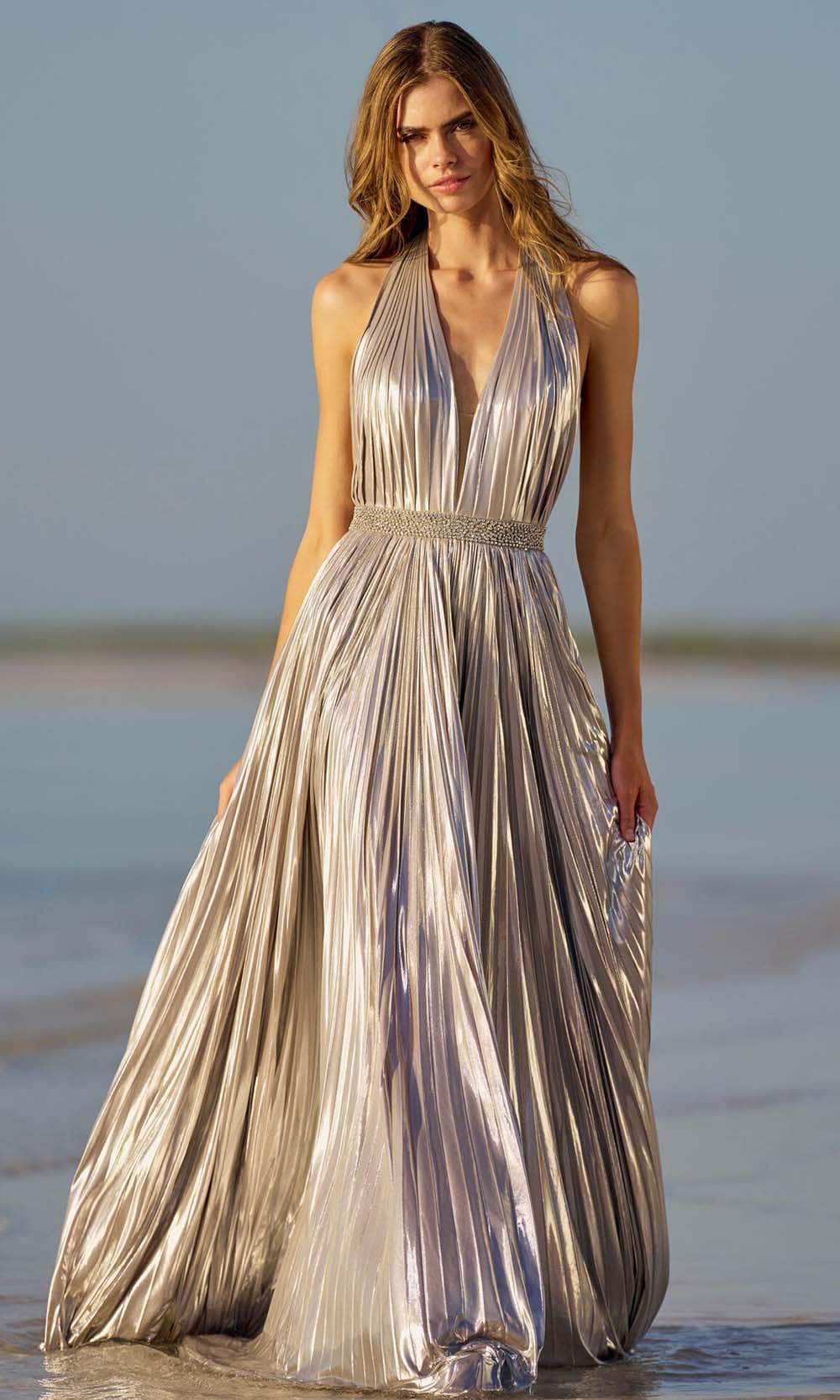 Image of Sherri Hill 56112 - Backless Metallic Gown