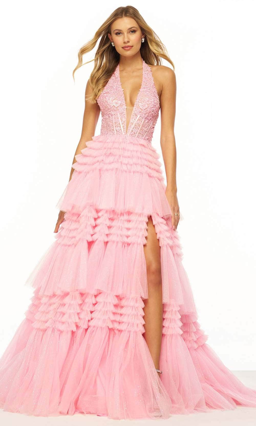 Image of Sherri Hill 56206 - Ruffle A-Line Gown with Slit