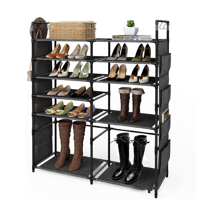 Image of Shoe Rack Storage Organizer Shelf Stand Shelves 8 Tiers 10 Grid Non-woven