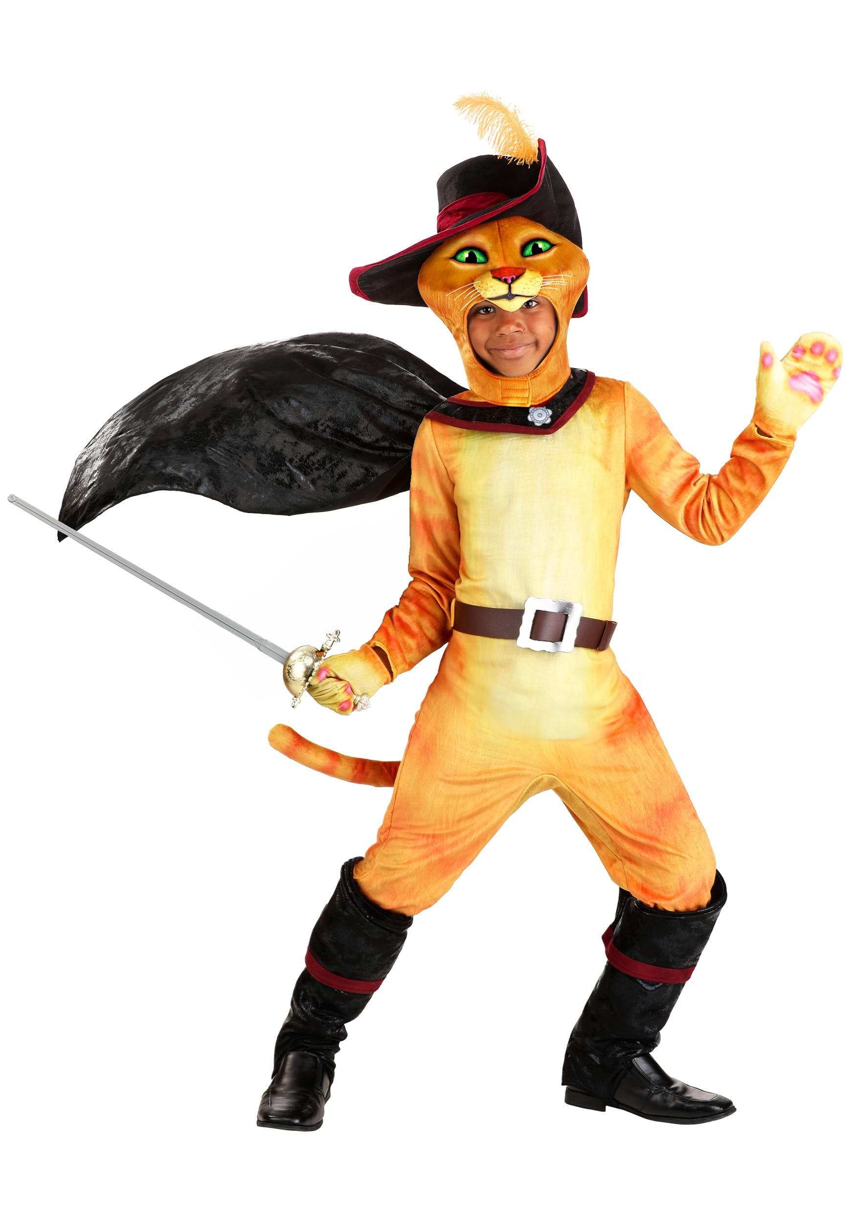 Image of Shrek Kid's Puss in Boots Costume | Shrek Costumes ID FUN94257CH-XL