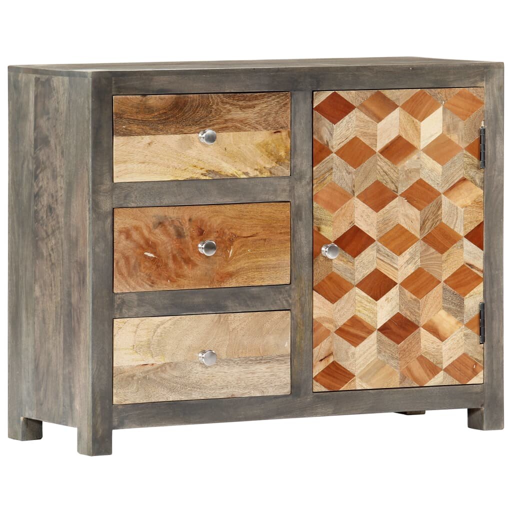Image of Side Cabinet Gray 295"x118"x236" Solid Mango Wood