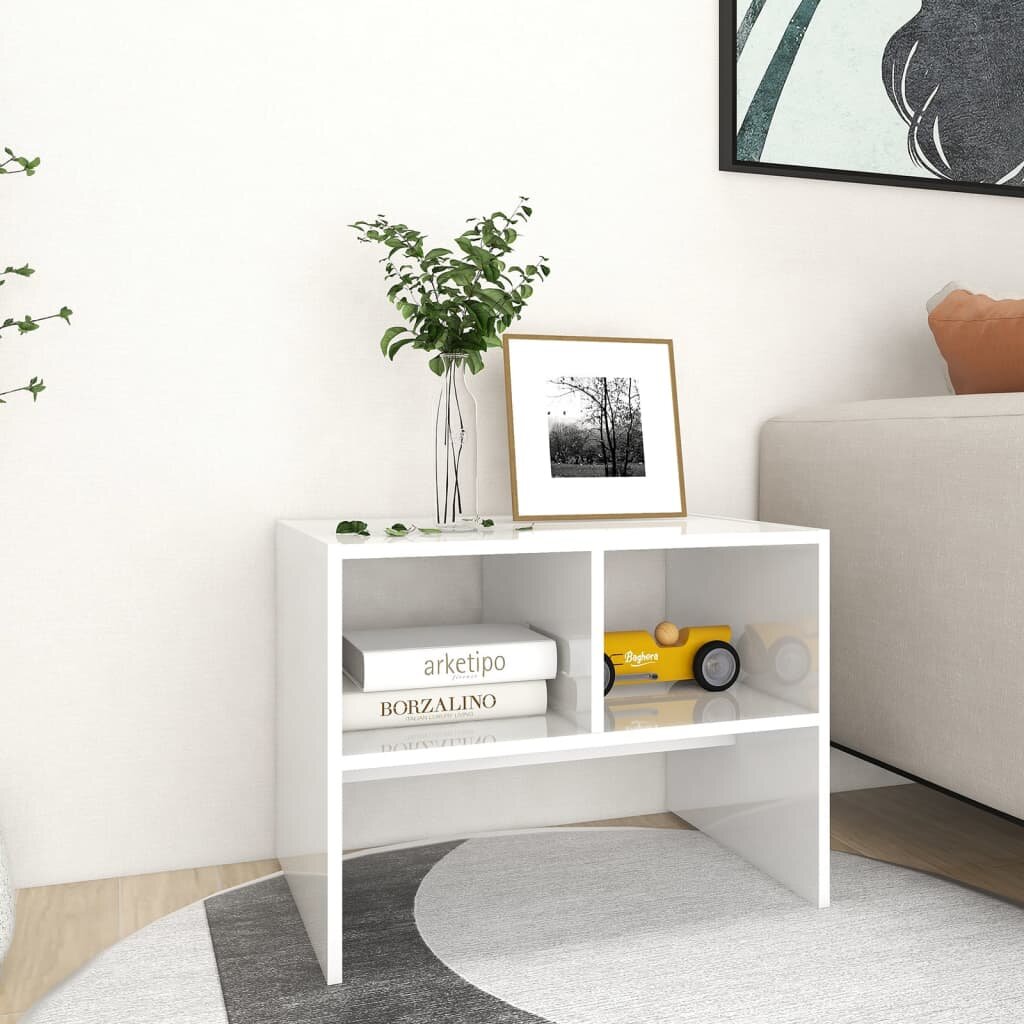 Image of Side Table High Gloss White 24"x16"x18" Chipboard