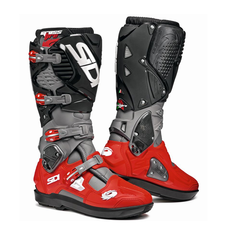 Image of Sidi Crossfire 3 SRS MX Boots Grey Red Black Size 40 ID 8017732563330