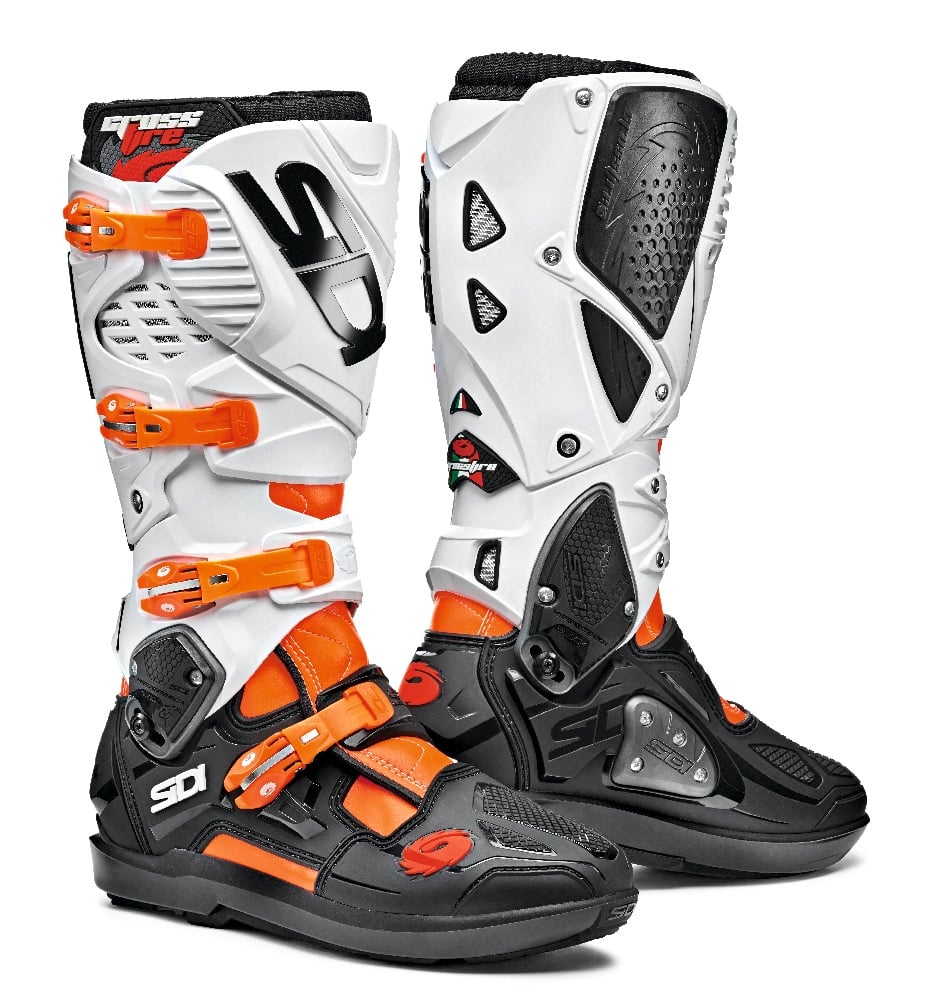 Image of Sidi Crossfire 3 SRS MX Boots Orange Fluo Black White Size 40 ID 8017732536648