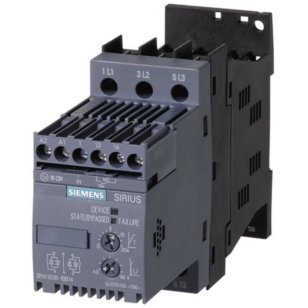 Image of Siemens 3RW3014-1BB14 3RW30141BB14 Soft starter Motor power at 400 V 30 kW Motor power at 230 V 15 kW 400 V AC Nominal