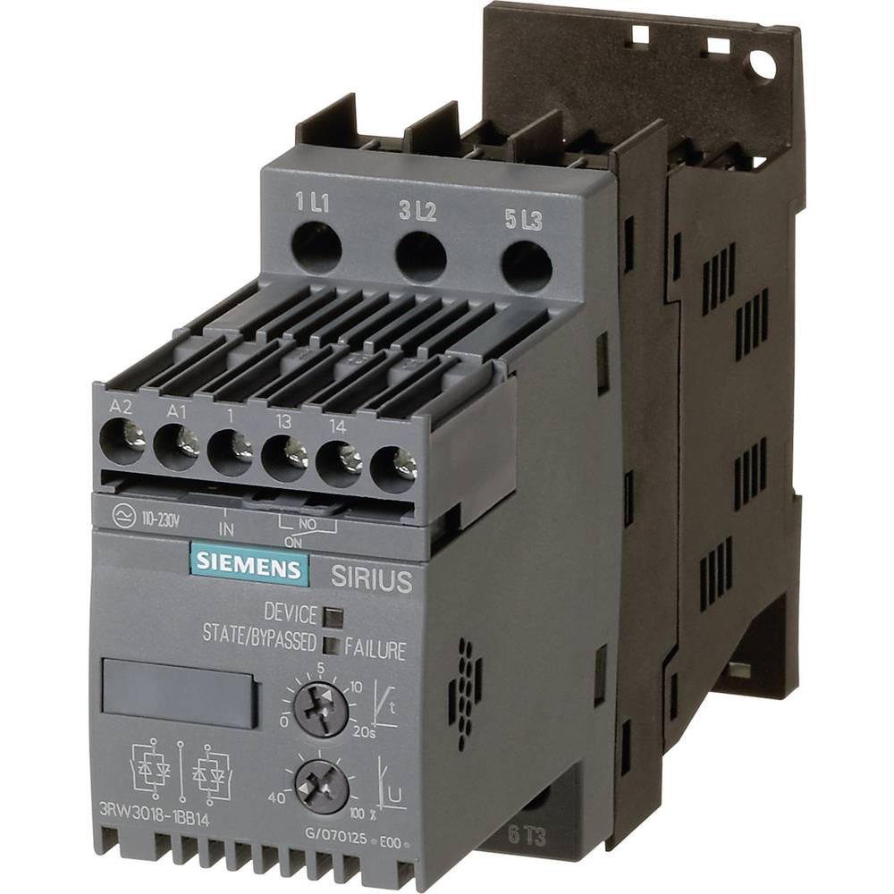 Image of Siemens 3RW3018-1BB14 3RW30181BB14 Soft starter Motor power at 400 V 75 kW Motor power at 230 V 4 kW 400 V AC Nominal
