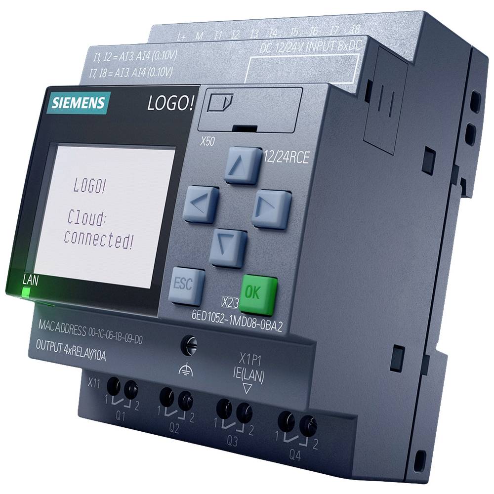 Image of Siemens 6ED1052-1FB08-0BA2 PLC controller 115 V DC 230 V DC 115 V AC 230 V AC