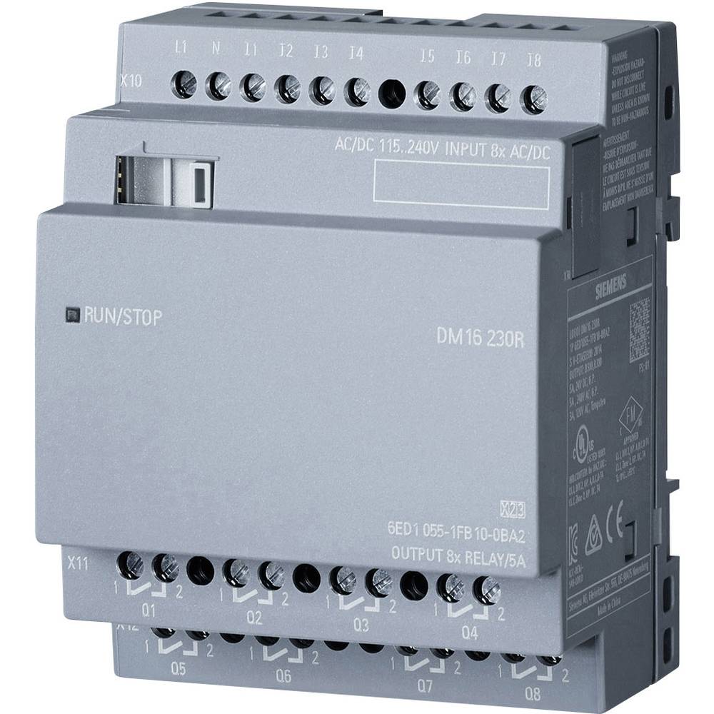 Image of Siemens LOGO! DM16 230R 0BA2 PLC add-on module 115 V AC 115 V DC 230 V AC 230 V DC