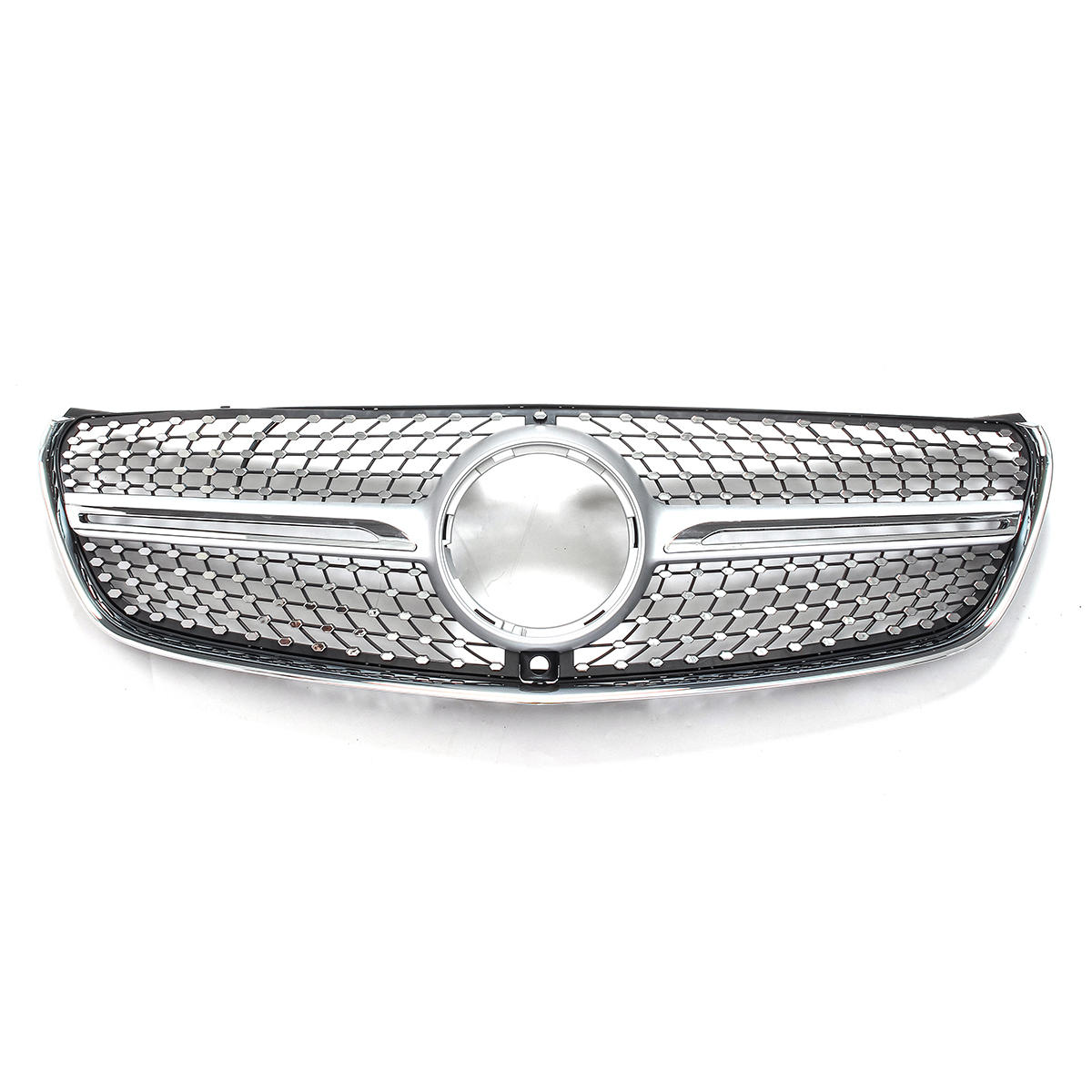 Image of Silver Diamond Front Grille Grill For Mercedes-Benz W447 V200 V220 V250 V260 2015-2018 With Camera