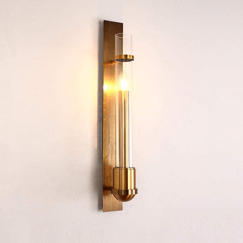 Image of Simple Wall Lamps Post-modern Metal Plating Sconce Hotel Lighting Living Room Bathroom led Mmirror Lights Bedroom Long