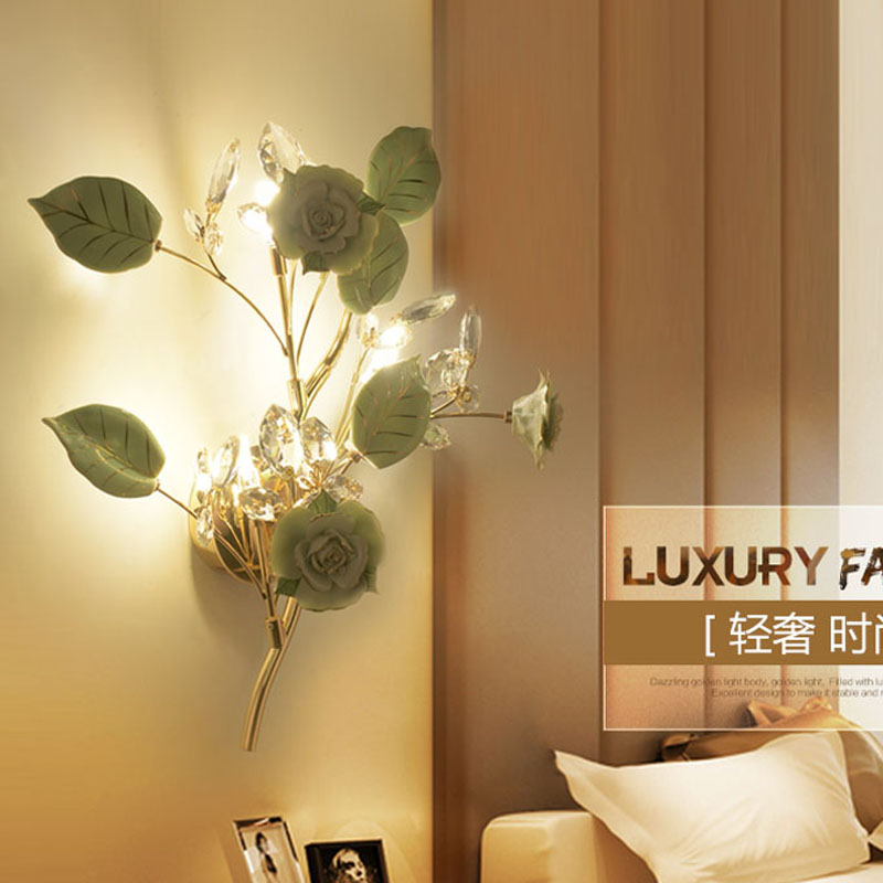 Image of Simple creative crystal lamp LED bedroom bedside sconces aisle stairs lamps Hotel Restaurant Bar Cafe beauty parlon lamp Mirror front sconce