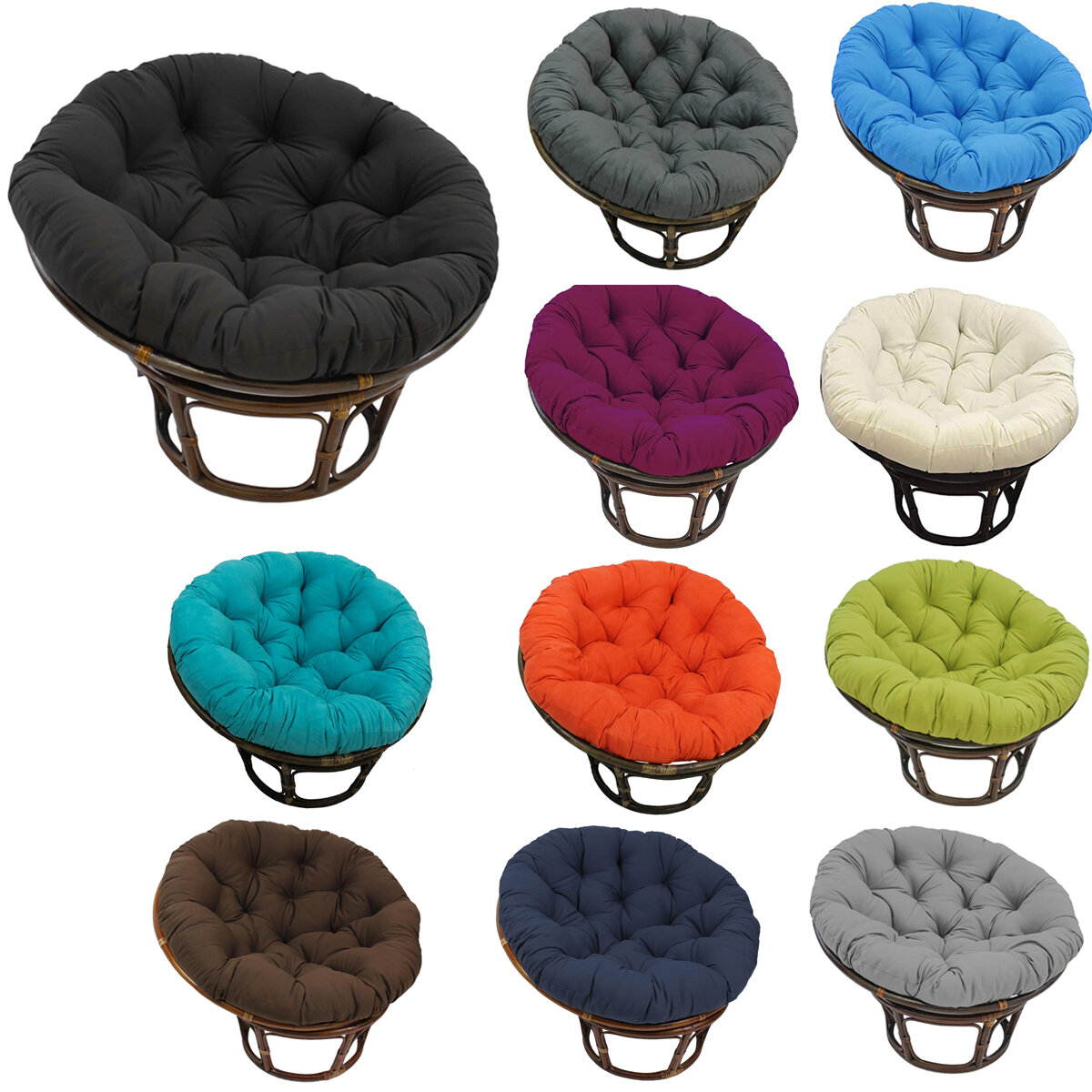 Image of Single Sofa Cushion Hanging Chair Cushion Thick Polyester Soft Indoor Outdoor Cradle Chair Cushion