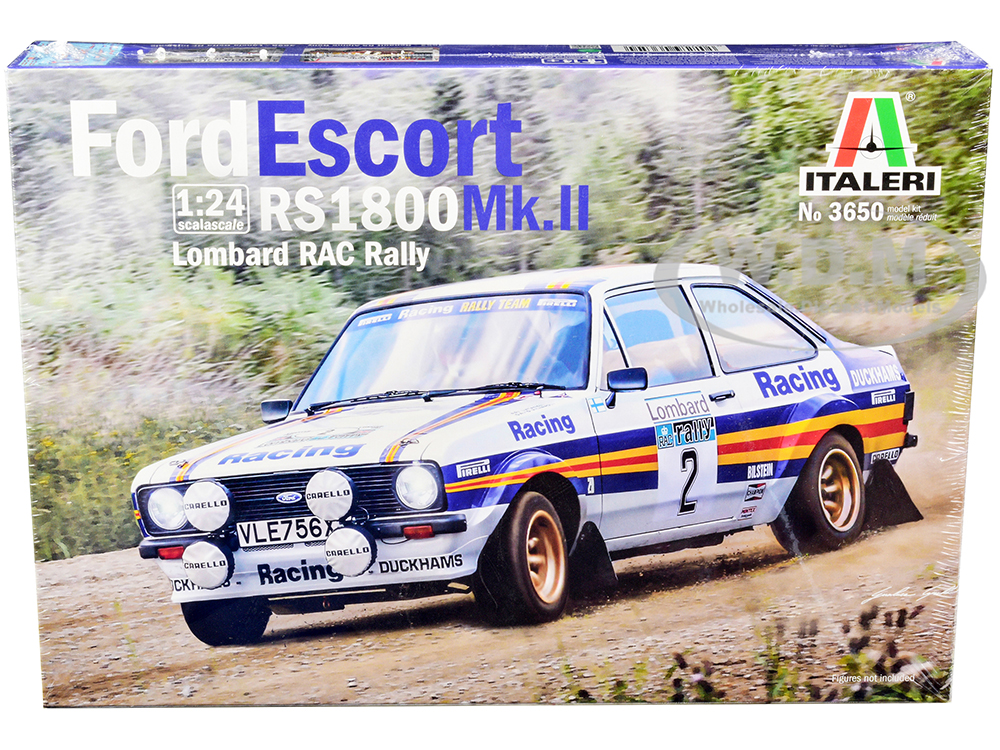 Image of Skill 2 Model Kit Ford Escort RS 1800 MkII 2 Lombard RAC Rally (1981) 1/24 Scale Model by Italeri