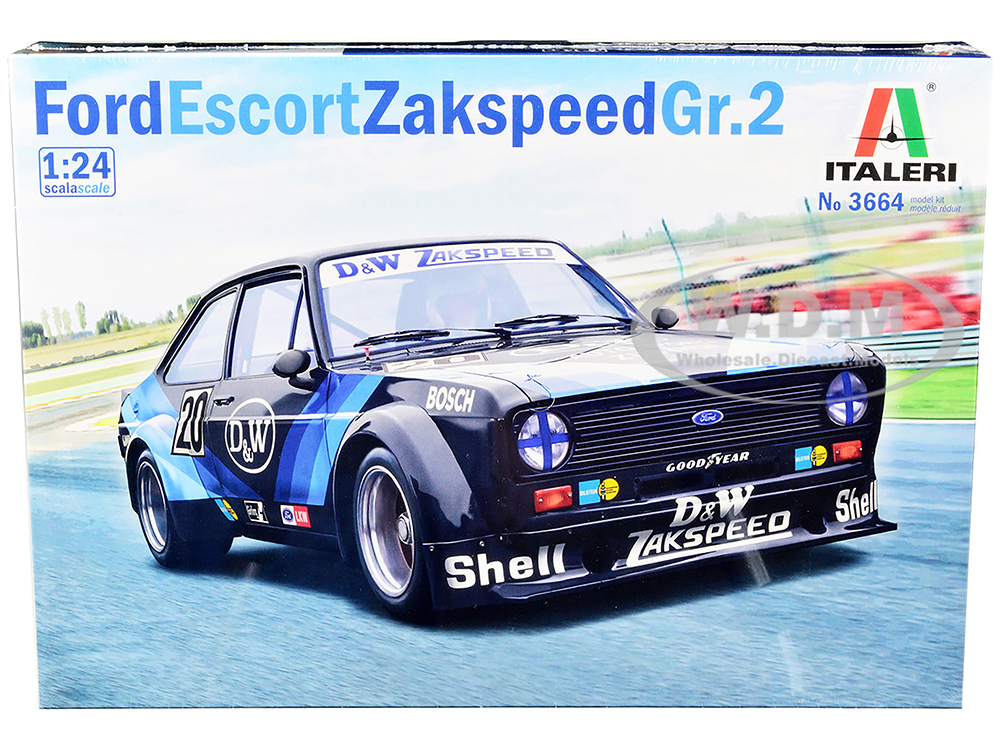 Image of Skill 2 Model Kit Ford Escort Zakspeed Gr2 Brands Hatch 500 km (1979) 1/24 Scale Model by Italeri