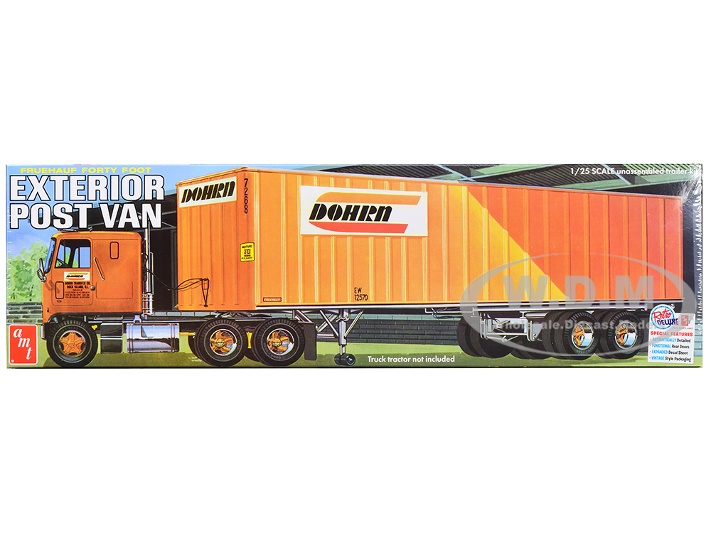 Image of Skill 3 Model Kit Fruehauf Forty Foot Exterior Post Van Trailer "Dohrn Transfer Co" 1/25 Scale Model by AMT