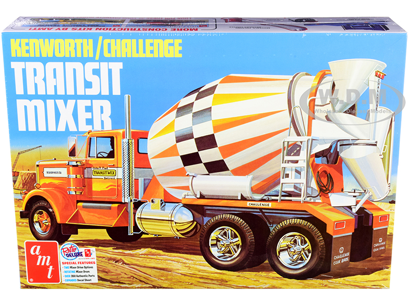 Image of Skill 3 Model Kit Kenworth / Challenge Transit Cement Mixer Truck 1/25 Scale Model by AMT