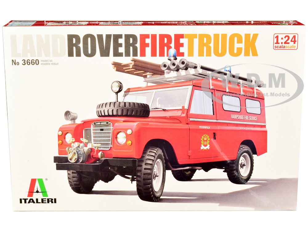 Image of Skill 3 Model Kit Land Rover Fire Truck 1/24 Scale Model by Italeri