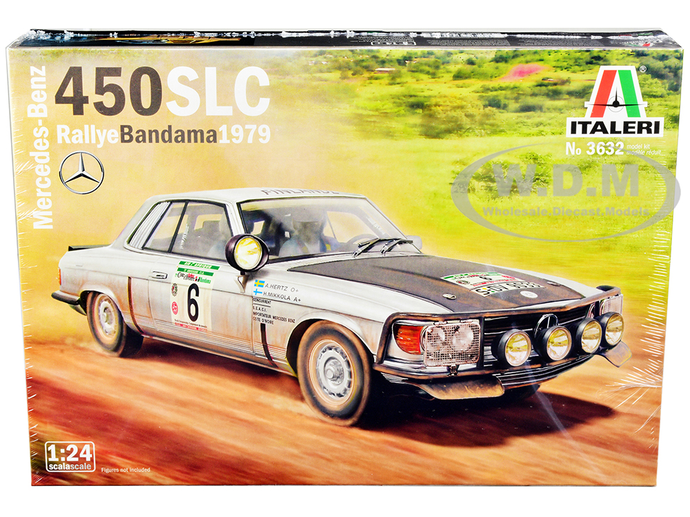 Image of Skill 3 Model Kit Mercedes-Benz 450 SLC Winner "Rallye Bandama Ivory Coast" (1979) 1/24 Scale Model by Italeri