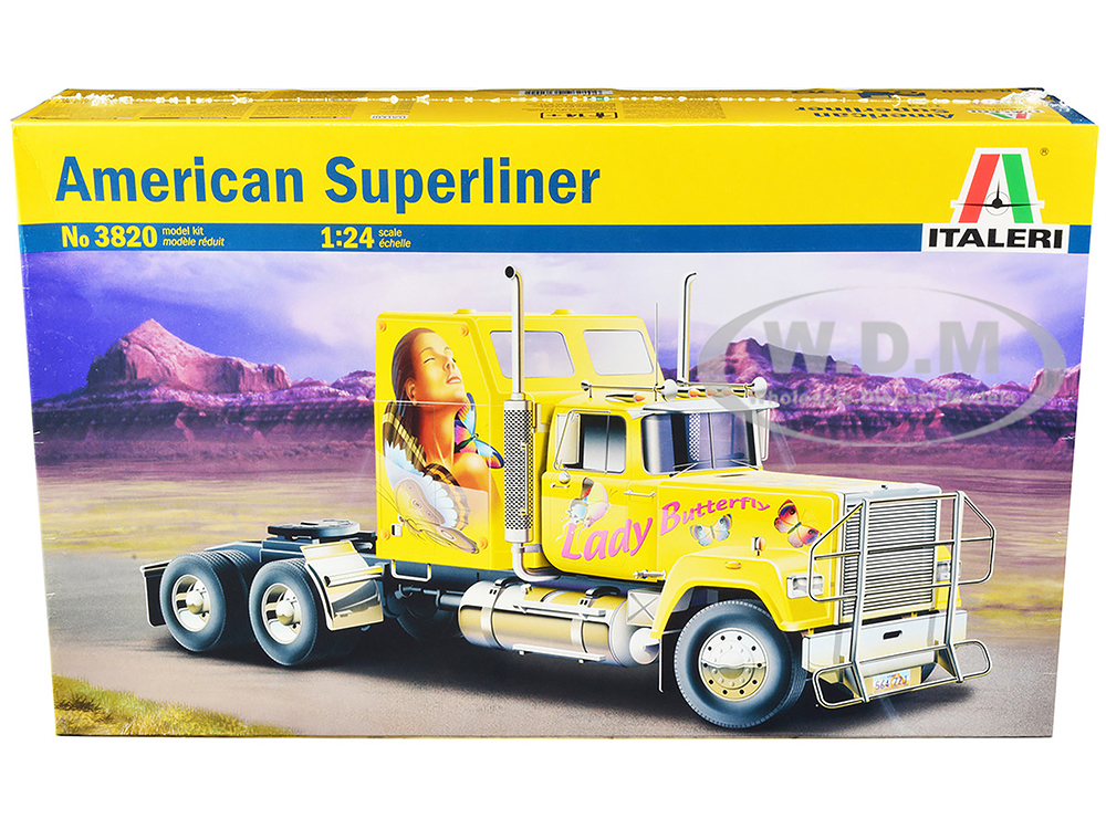 Image of Skill 5 Model Kit American Superliner Truck Tractor "Lady Butterfly" 1/24 Scale Model by Italeri