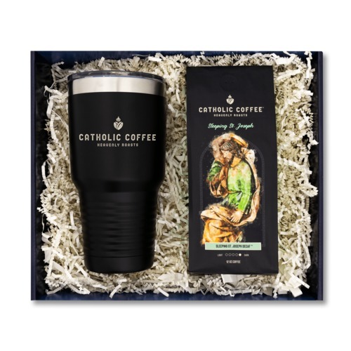 Image of Sleeping St Joseph Decaf Coffee and 30Oz Logo Tumbler Gift Set