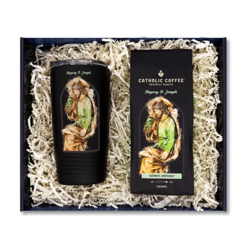 Image of Sleeping St Joseph Decaf Coffee and Tumbler Gift Set