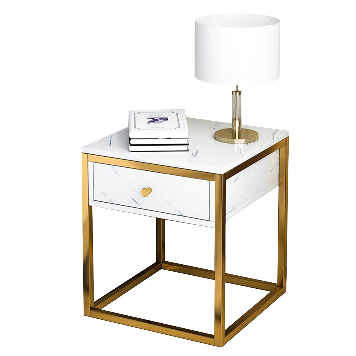 Image of Small Coffee Table Sofa Bedside Nightstand Sundries Storage Cabinet Mini Laptop Desk Home Office Furniture