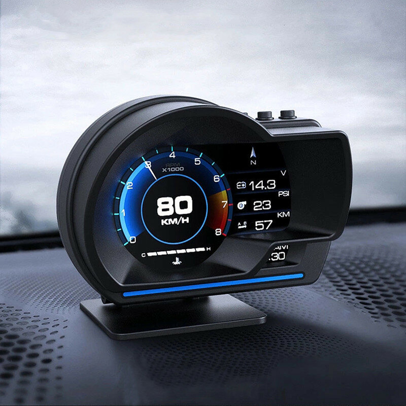 Image of Smart Car OBD2 GPS Gauge HUD Head-Up Digital Display Speedometer Turbo RPM Alarm
