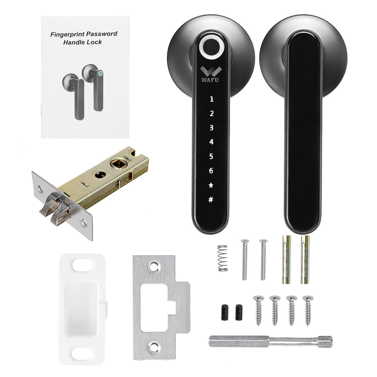 Image of Smart Key Door Lock Fingerprint bluetooth Password Touchscreen Home Entry Safe