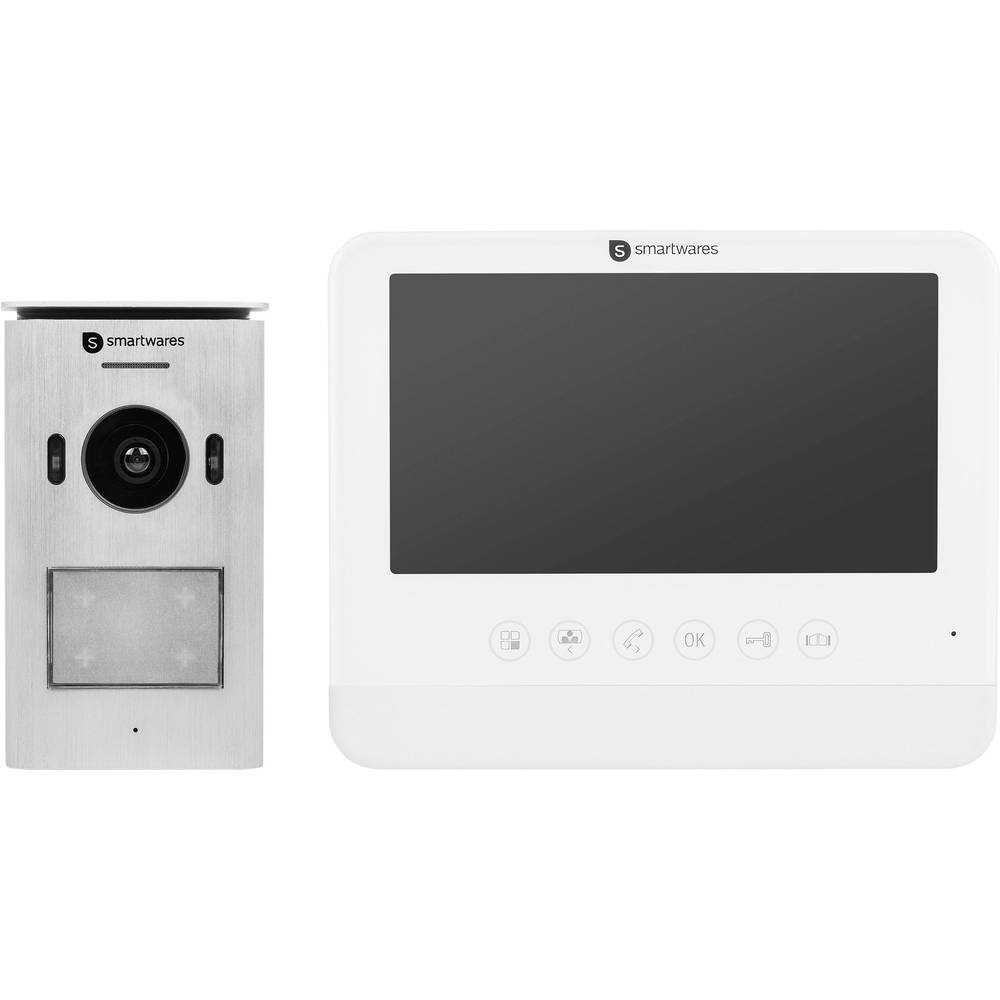 Image of Smartwares DIC-22212 Video door intercom Two-wire Complete kit Detached Silver White