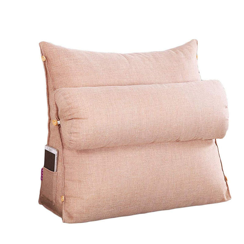 Image of Sofa Back Cushion Bed Couch Seat Rest Pad Waist Pain Relief Pillow Backrest with Head Pillow Home Office Furniture Decor