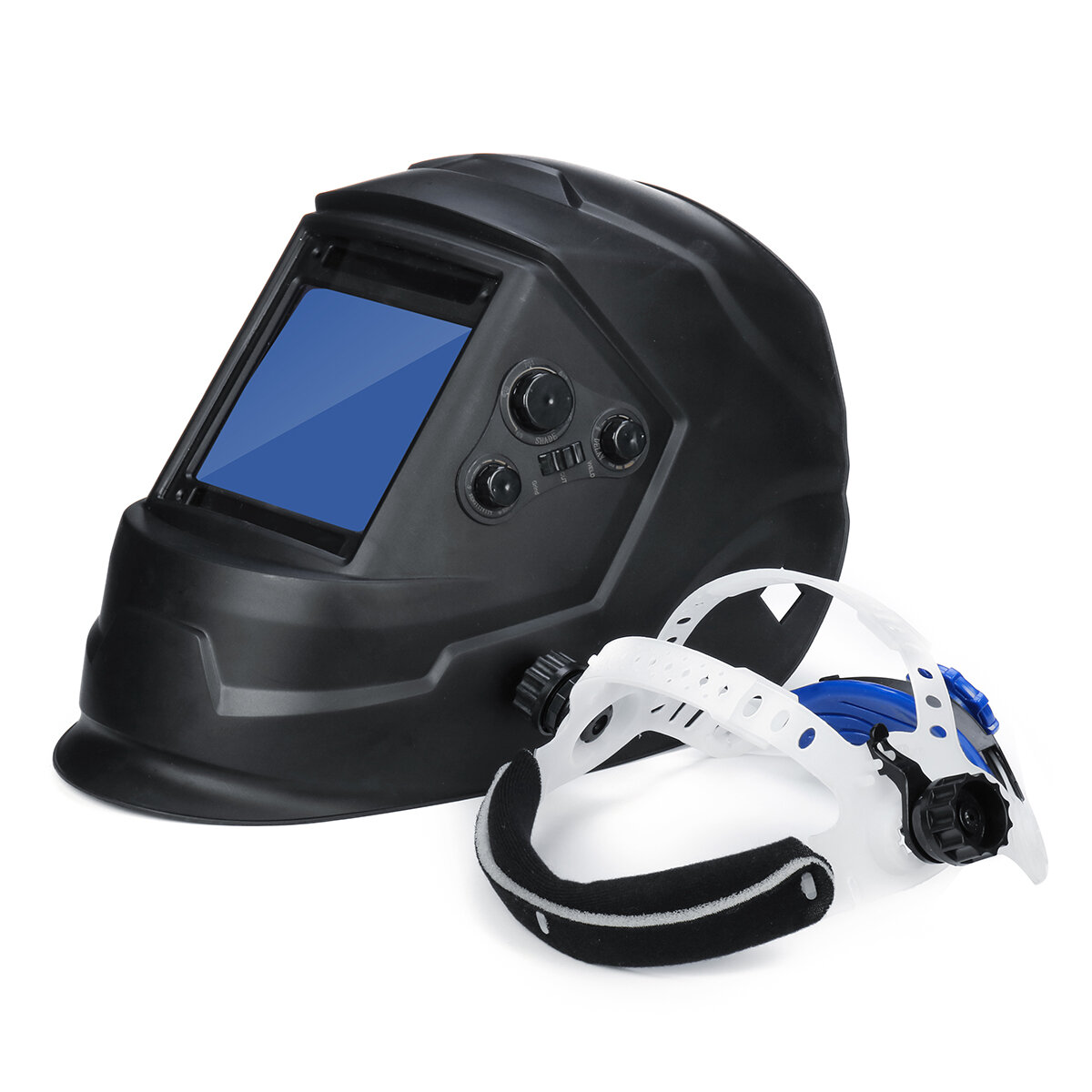 Image of Solar Energy Automatic Dimming Welding Mask Auto Darkening Welding Helmet Big View Area 4 Sensors External Adjustment Ar