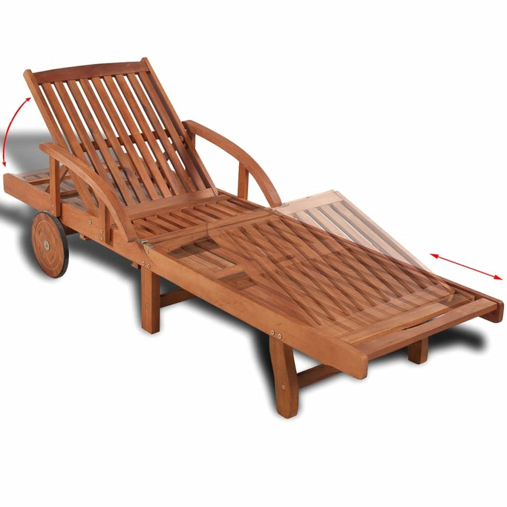 Image of Solid Acacia Wood Sun Lounger