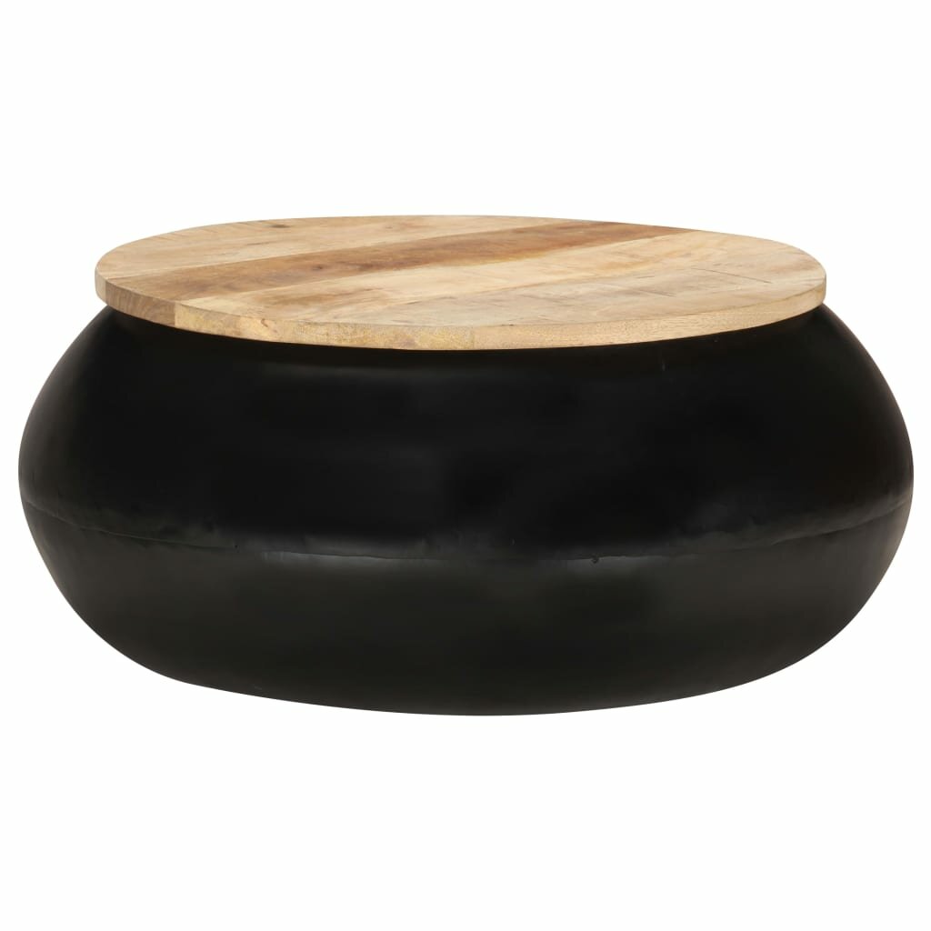 Image of Solid Mango Wood Coffee Table Black 268''x268''x118''
