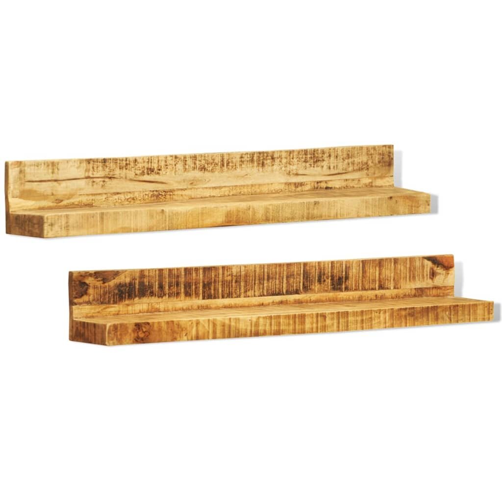 Image of Solid Wood Wall Mounted Display Shelf 2 pcs