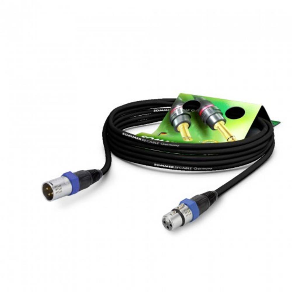 Image of Sommer Cable GA1B-0250-SW-BL XLR Cable [1x XLR socket 3-pin - 1x XLR plug 3-pin] 250 m Black