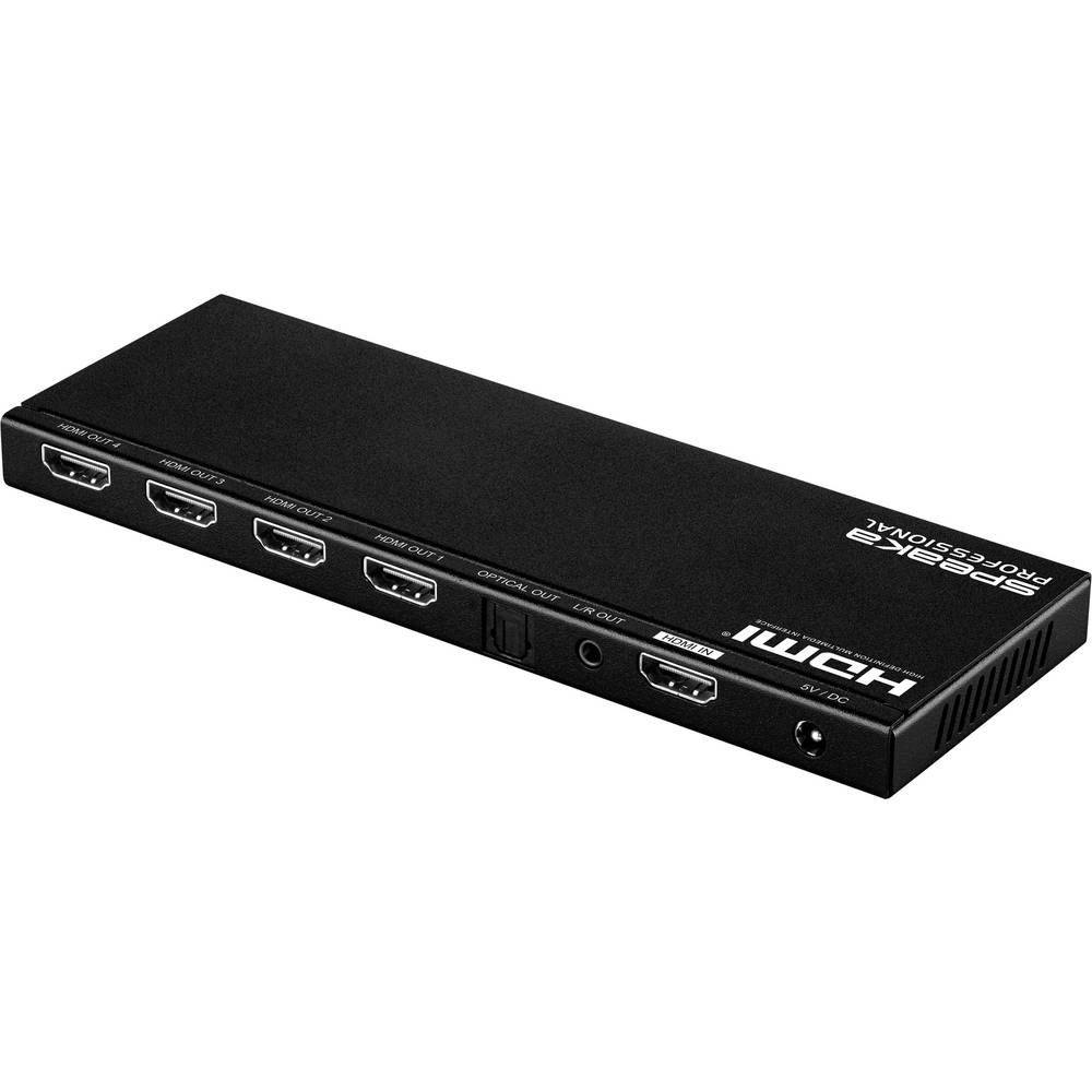 Image of SpeaKa Professional 4 ports HDMI splitter + built-in converter 4096 x 2160 p Black