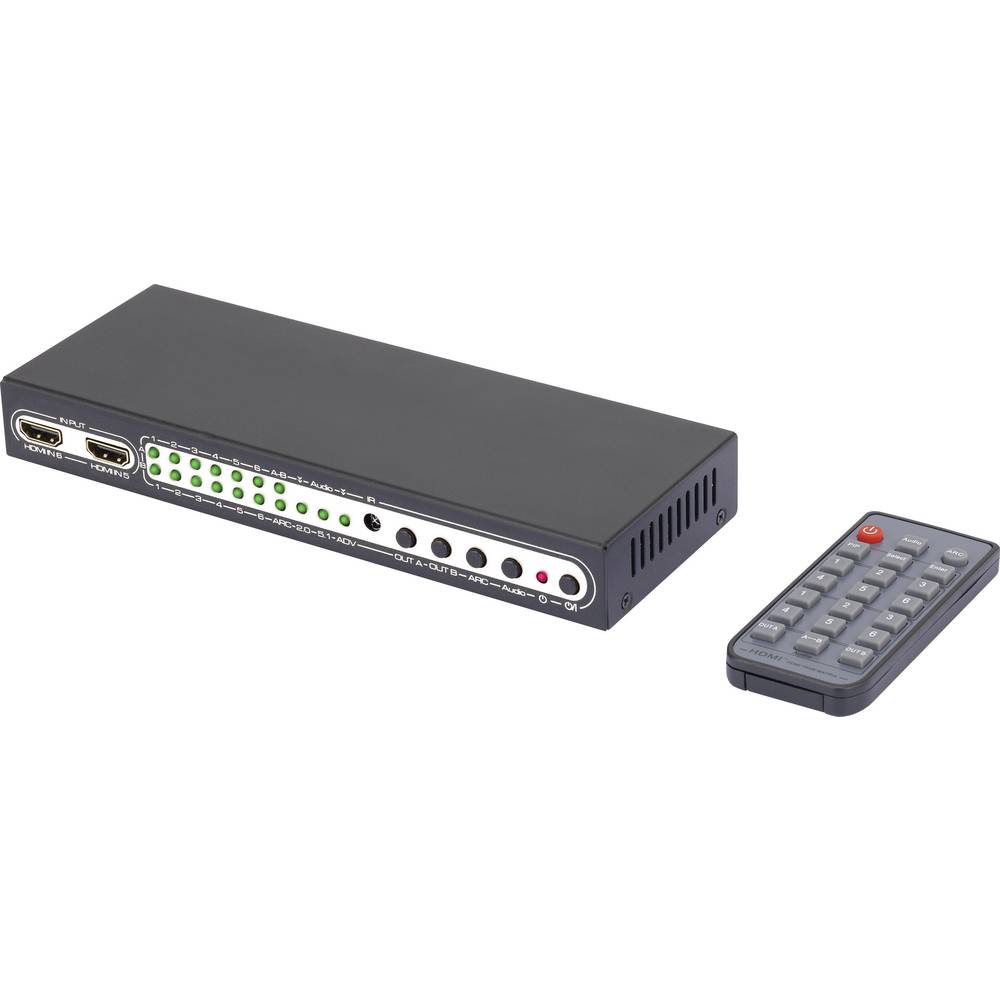 Image of SpeaKa Professional 6 ports HDMI matrix switcher + PiP + remote control 3840 x 2160 p