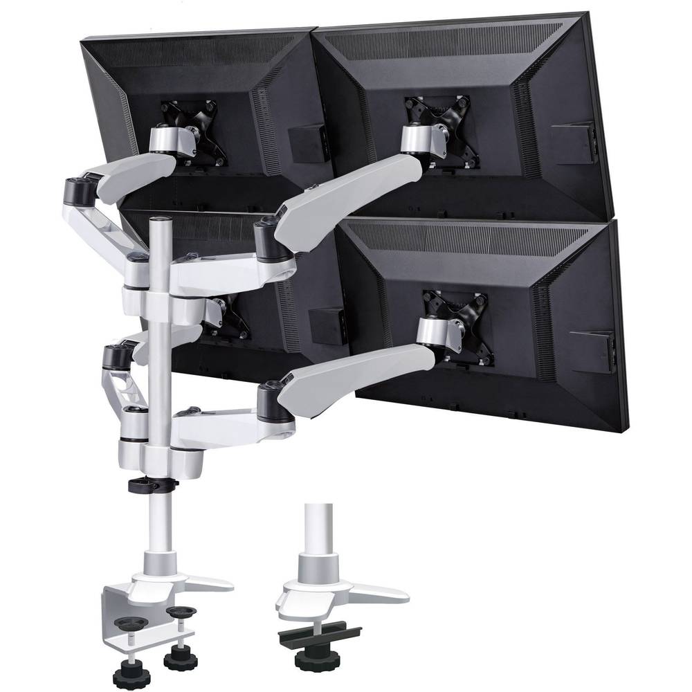 Image of SpeaKa Professional SP-3957076 Flex 4x Monitor desk mount 254 cm (10) - 686 cm (27) Black Silver Height-adjustable