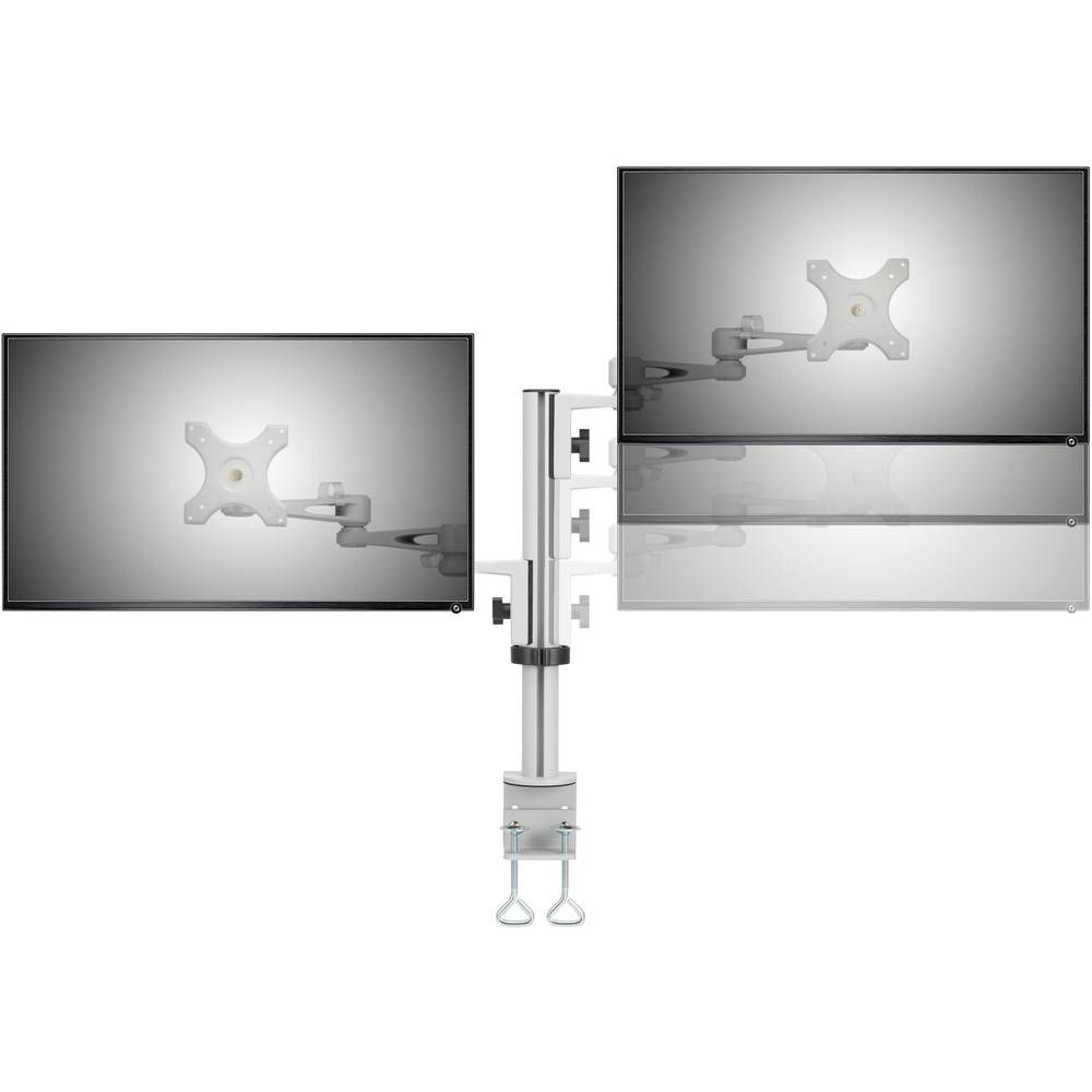 Image of SpeaKa Professional SP-5986112 2x Monitor desk mount 330 cm (13) - 686 cm (27) Grey Height-adjustable Tiltable