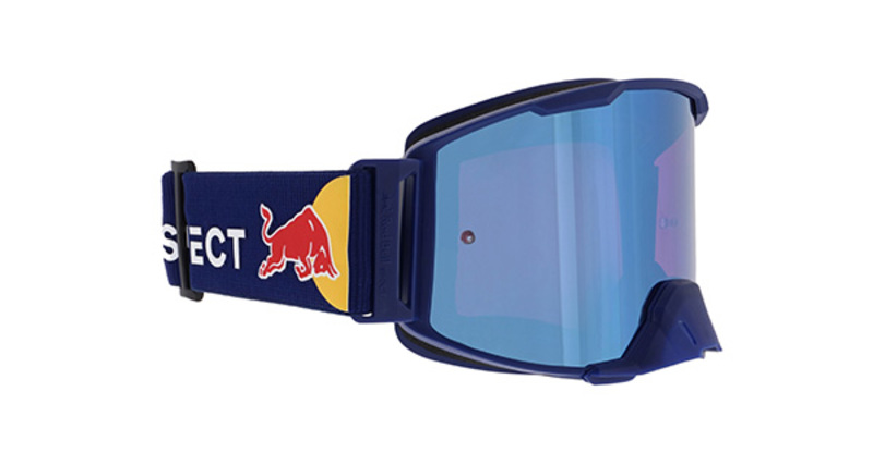 Image of Spect Red Bull Strive Mx Goggles Dark Blue Blue Flash Brown Blue Mirror S2 Size ID 9009507480514
