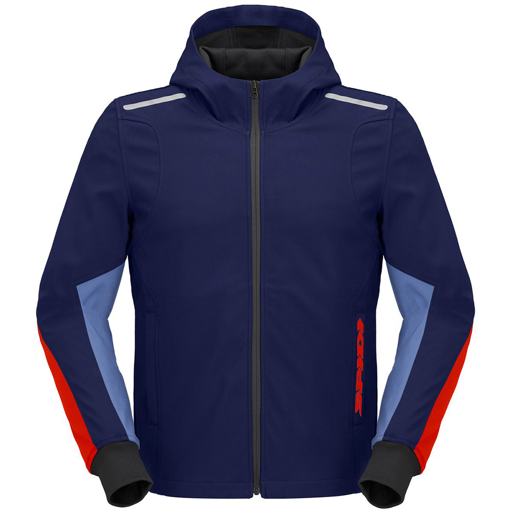 Image of Spidi Armor Hoodie Light Navy Red Talla S