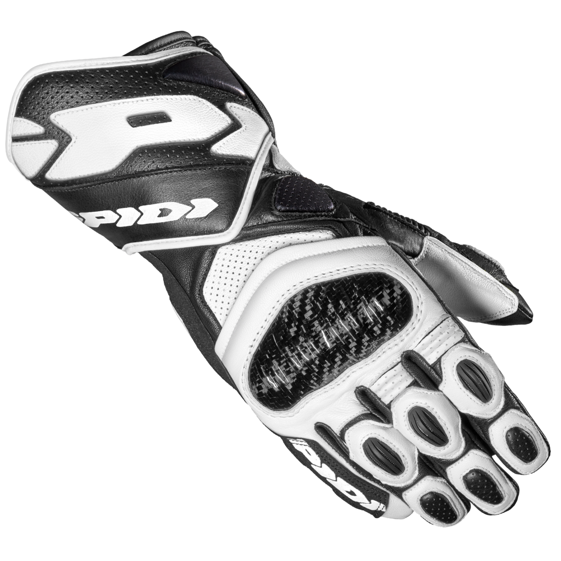 Image of Spidi Carbo 7 Schwarz Weiß Handschuhe Größe 2XL